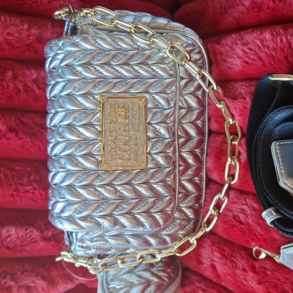 Versace Jeans Couture Silver Quilted Women's Bag - Picture 5 of 12